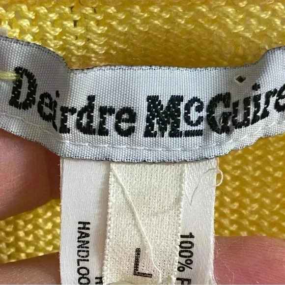 Deirdre McGuire sweater pullover yellow 100%‎ pima cotton Large - Picture 6 of 8